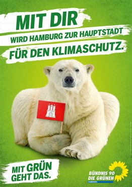 Bündnis90/Die Grünen Hamburg Plakat zur Bürgerschaftswahl 201