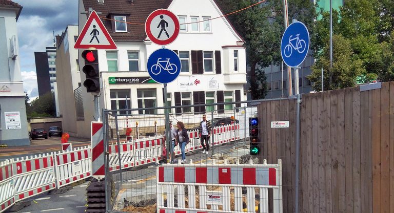 Grüne fordern sicherere Umleitung für den Rad- und Fußverkehr am Hauptbahnhof