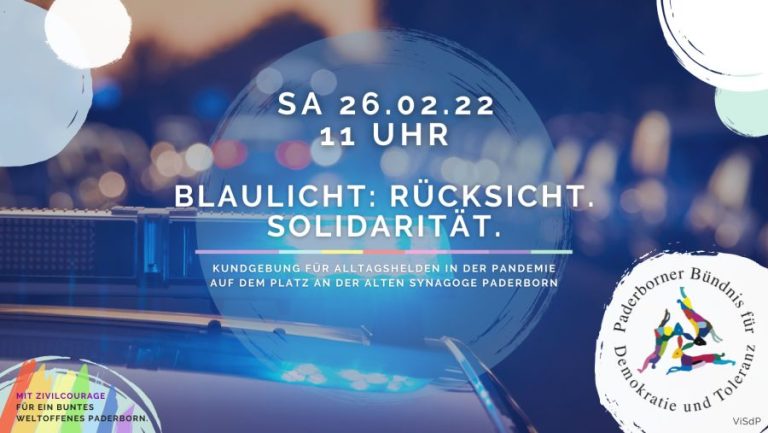 Blaulicht: Rücksicht und Solidarität – Kundgebung für Altagsheld:innen