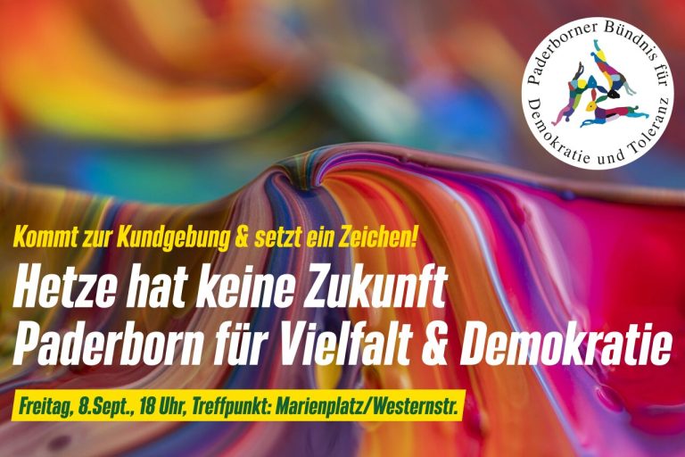 Hetze hat keine Zukunft – Paderborn für Vielfalt und Demokratie