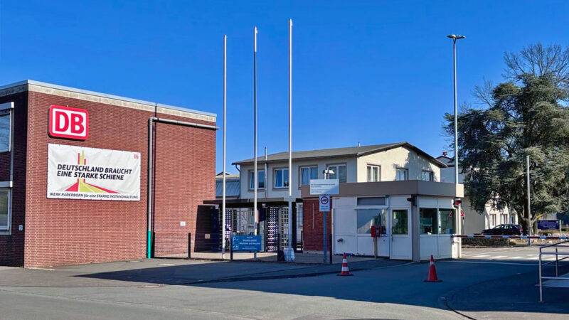 Gebäude im Zufahrtsbereich des Ausbesserungswerkes Paderborn.