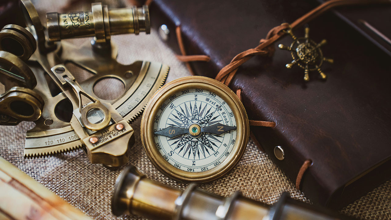 Kompass, Logbuch und Sextant