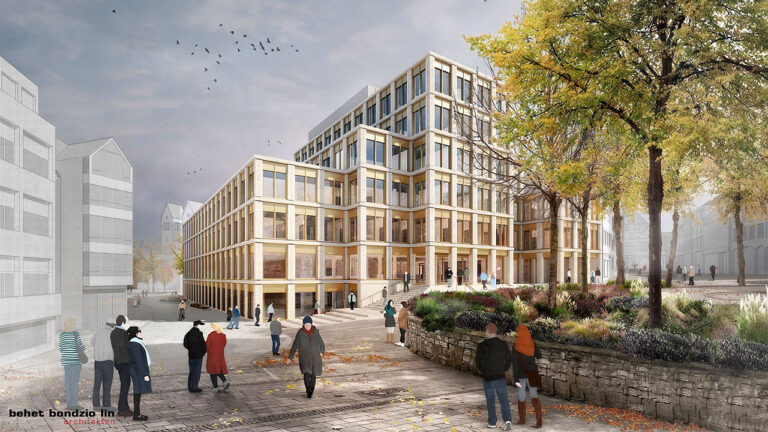 Entwurfsskizze des neuen Paderborner Stadthauses.